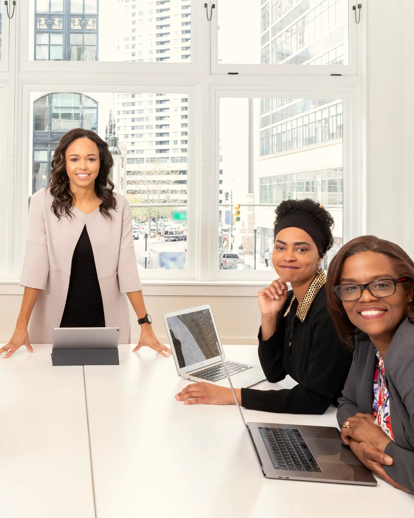 Business team in a bright boardroom meeting